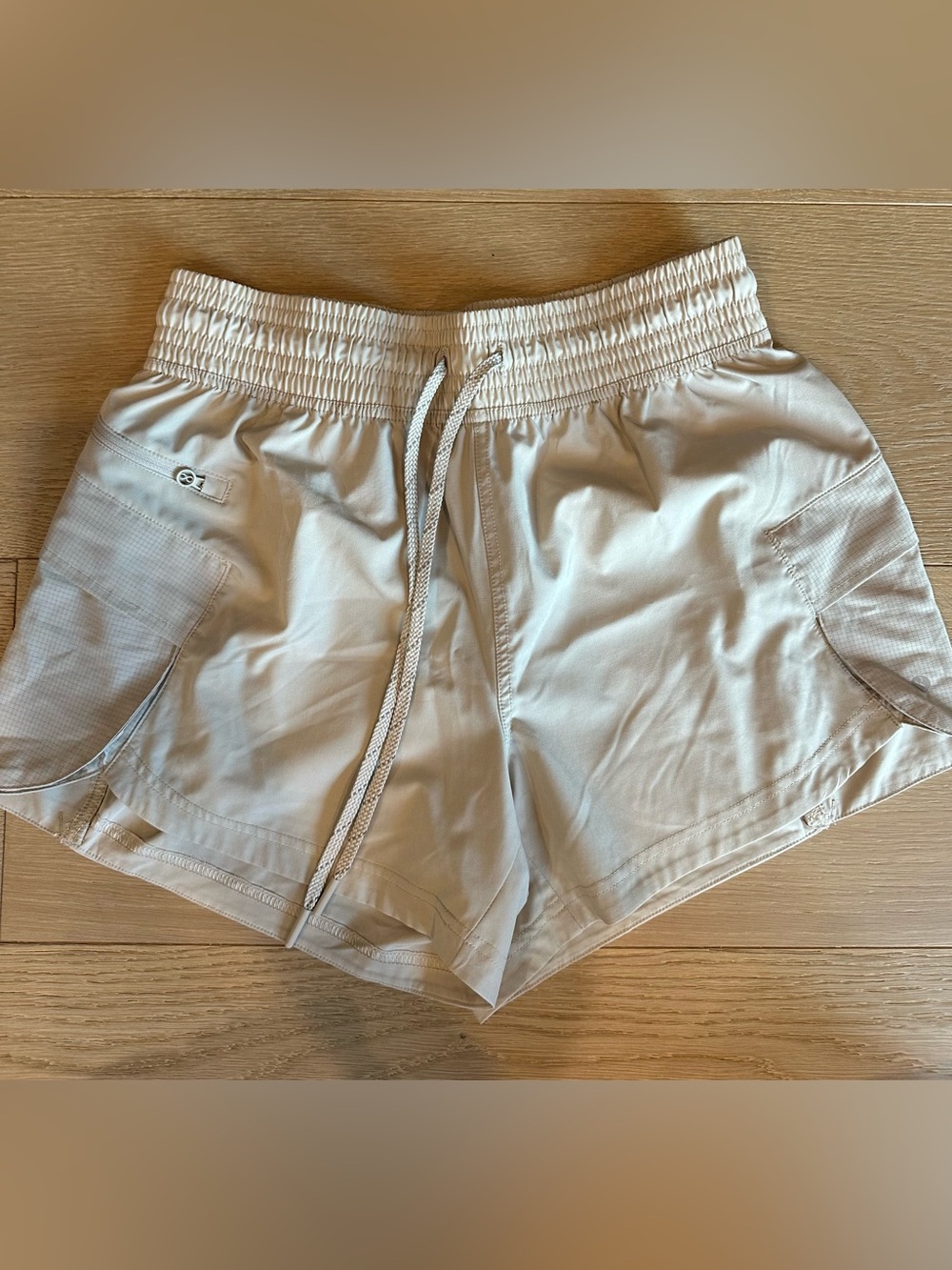 Layer 8 Cream Drawstring Athletic Shorts